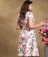 Front Peek-A-Boo Neck Band Printed Dress